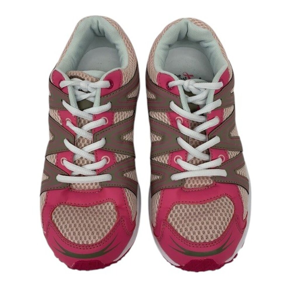 Breast Cancer Awareness Pink Gray Wht Ribbon Shoes - Picture 4 of 11